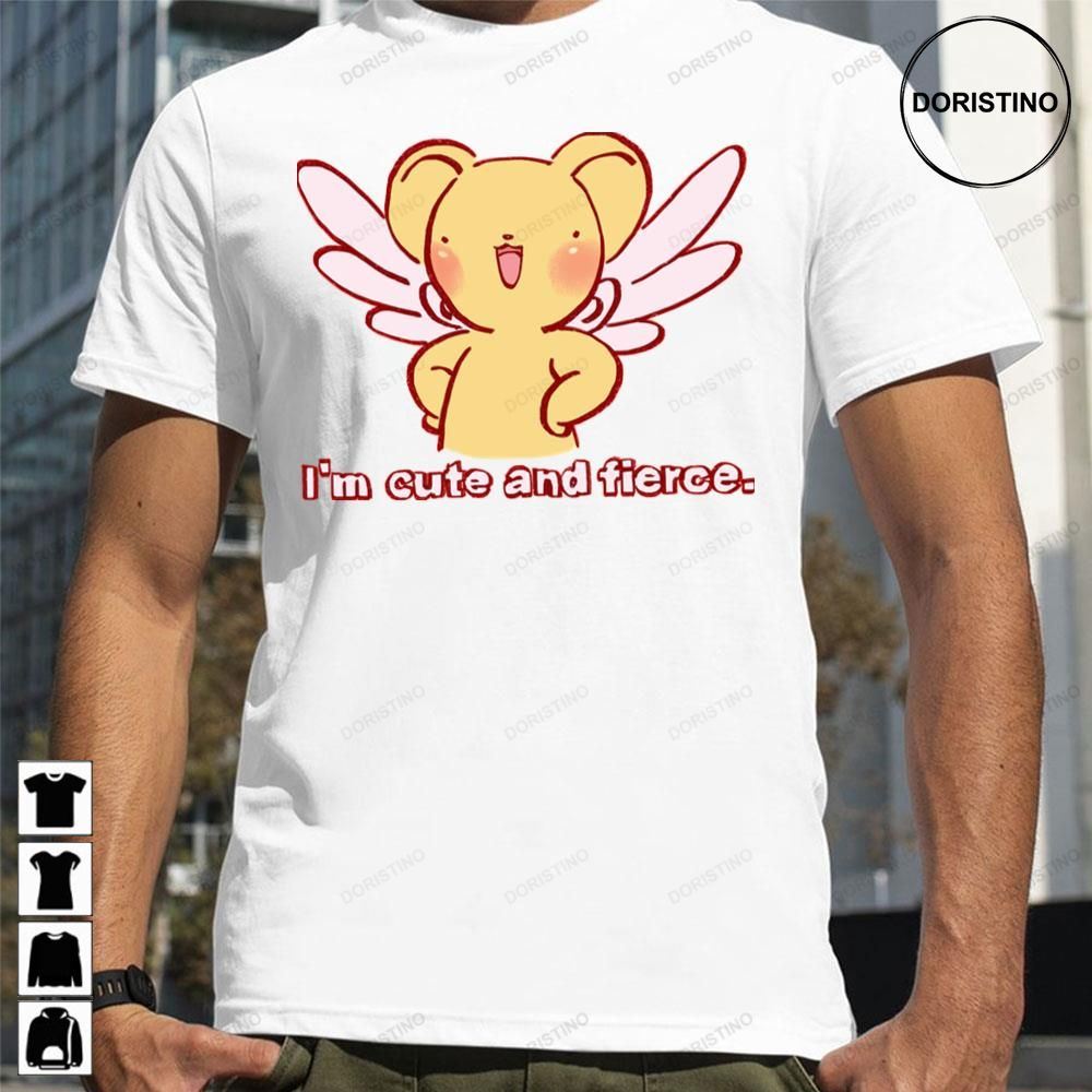 Kero Chan Saying He Is Cute And Fierce Card Captor Sakura Yellow Bear Awesome Shirts